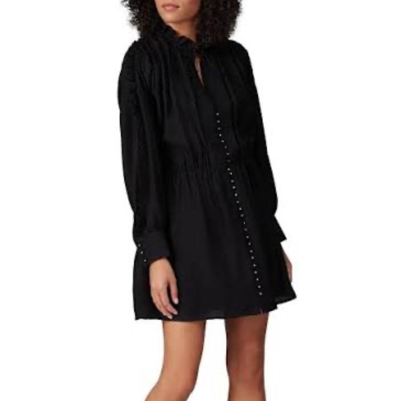 The Kooples Dresses & Skirts - NWT The Kooples Black Mini Bodycon Dress with Lace Sleeves and Collar
